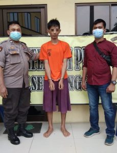 Tim Tekab Polsek Medan Sunggal Bersama Tersangka